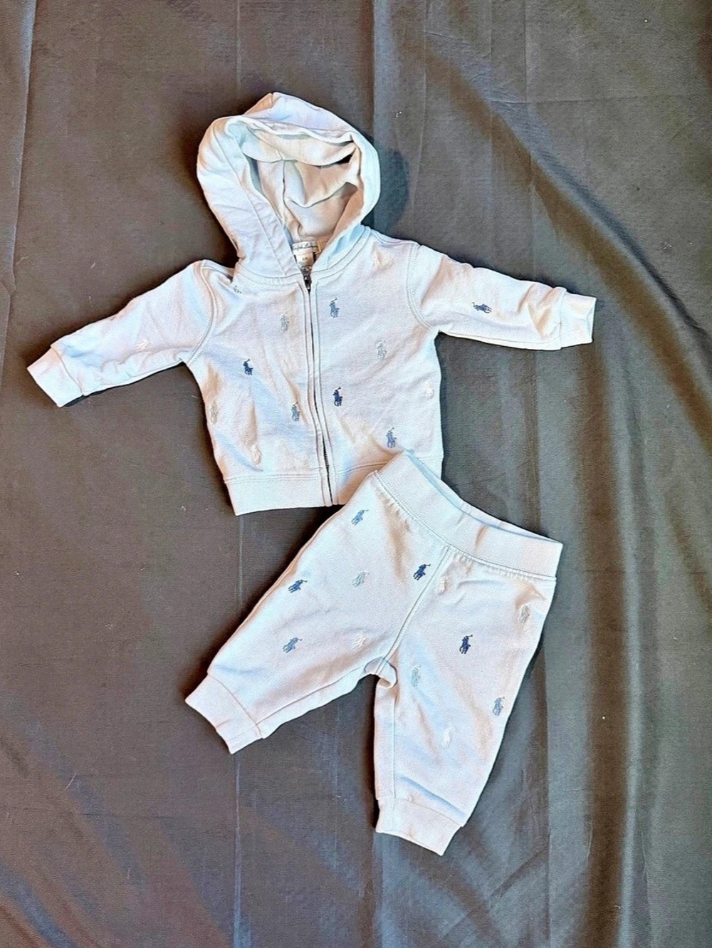 Polo Ralph Lauren Polo Pony Fleece Hoodie & Pant Set in White & Blue